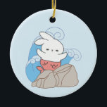 Mermaid Bunny Adventures A Splash of Summer Fun Ceramic Ornament<br><div class="desc">Leap into a whimsical ocean adventure with our 'Mer-Bunny Adventures' design! This charming white bunny, sporting a playful mermaid tail, is caught mid-jump over a sea stone, surrounded by playful sea waves. It’s a perfect blend of magic and mirth, capturing the essence of summer fun and oceanic dreams. Ideal for...</div>