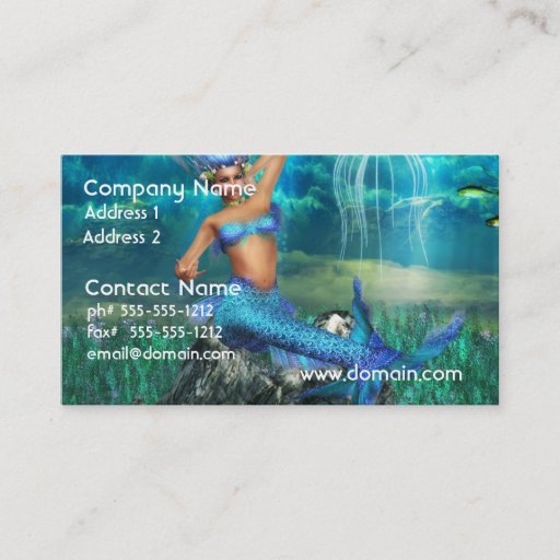 Customizable Mermaid Business Cards