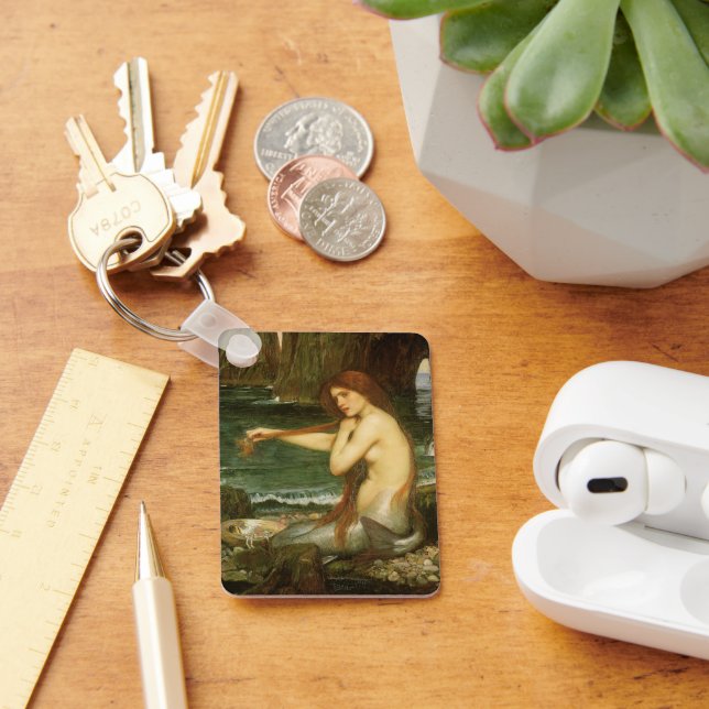 Mermaid by John William Waterhouse Keychain (Desk)
