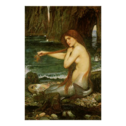 Mermaid by John William Waterhouse Poster
