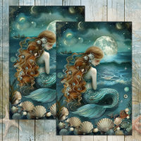 MERMAID BY MOONLIGHT DECOUPAGE TISSUE PAPER