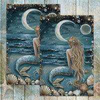 MERMAID BY MOONLIGHT DECOUPAGE TISSUE PAPER