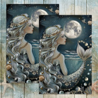 MERMAID BY MOONLIGHT DECOUPAGE TISSUE PAPER