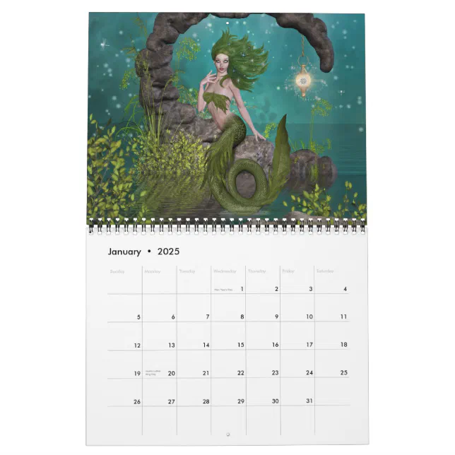 mermaid calendar Zazzle Mermaid 2025 Calendars For Sale Canada