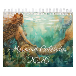 Mermaid Calendar, 2026 Calendar, Mermaid Calendar
