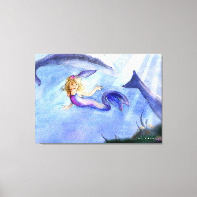 mermaid canvas picture print (Front)