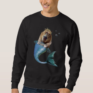 Mermaid Capybara Mercapybara  Cute Meme Sweatshirt