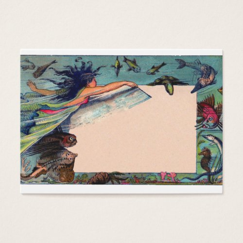 mermaid card business card