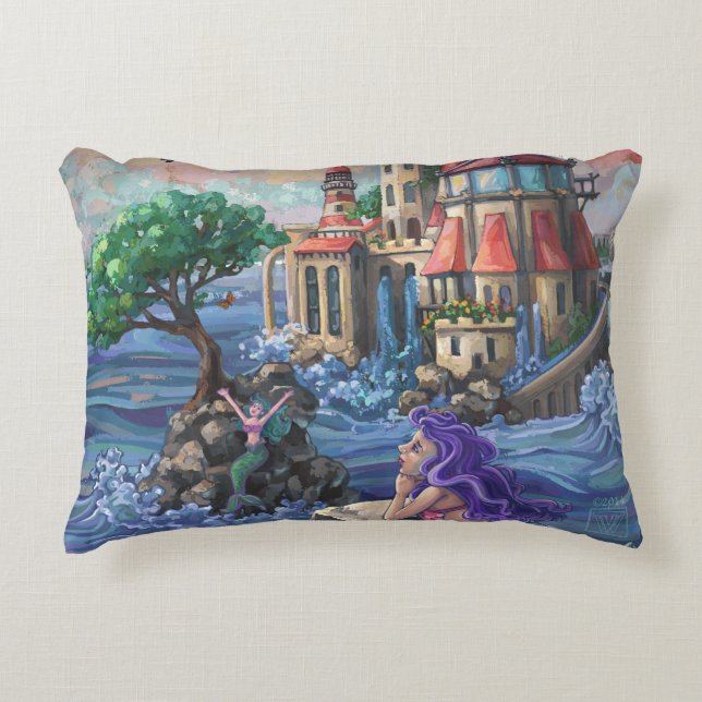 Mermaid Castle Accent Pillow (Front)