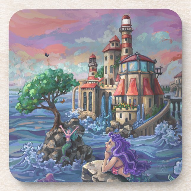 Mermaid Castle Beverage Coaster (Front)