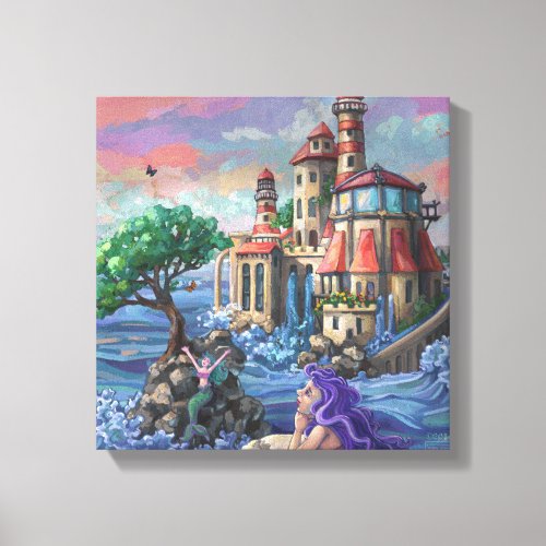 Mermaid Castle Canvas Print
