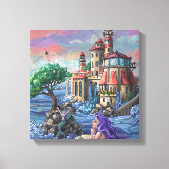 Mermaid Castle Canvas Print (Front)