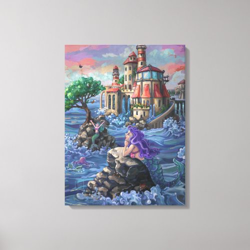 Mermaid Castle Canvas Print