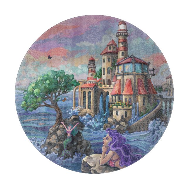 Mermaid Castle Cutting Board (Front)