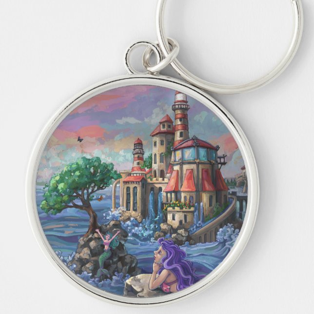 Mermaid Castle Keychain (Front)