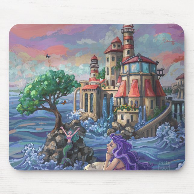 Mermaid Castle Mouse Pad (Front)