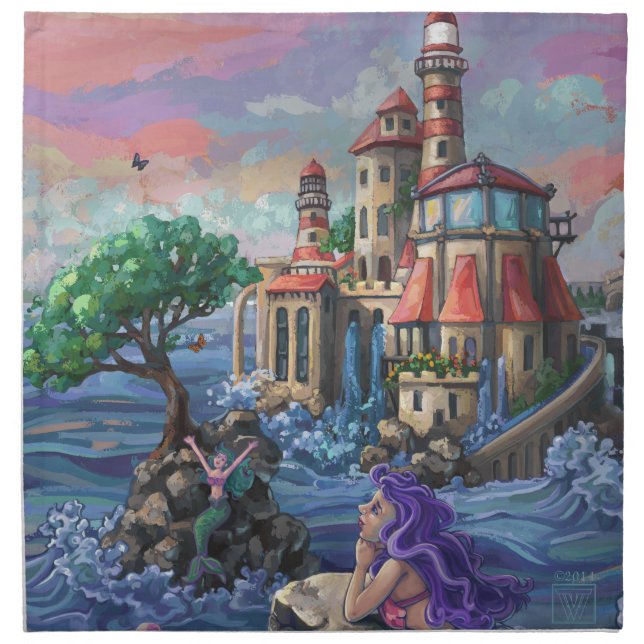 Mermaid Castle Napkin (Front)