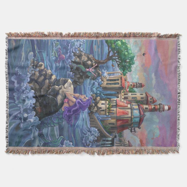 Mermaid Castle Throw Blanket (Front)