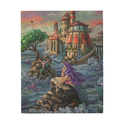 Mermaid Castle Wood Wall Decor