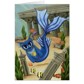Mermaid Cat Atlantis Mercat Fantasy Art Card