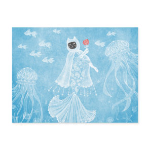 Mermaid cat Icy princess Postcard