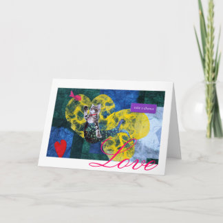 Mermaid Cat "Mercat" Valentine's Day Card For Love