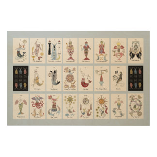Mermaid cat Tarot Major Arcana Wood Wall Art