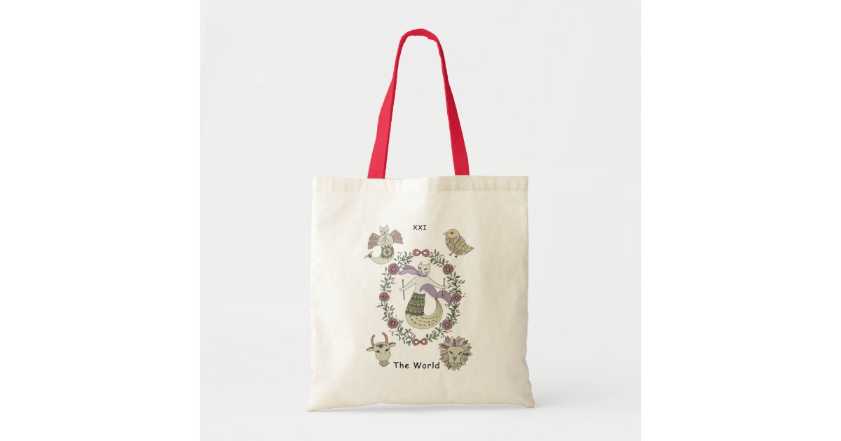 Mermaid Cat Tarot The World Tote Bag Zazzle Com
