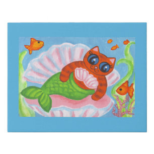 Mermaid Cat Wall Art Print