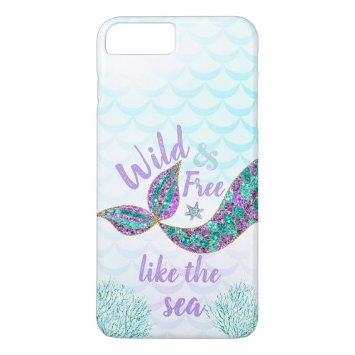 Mermaid cell phone case scales glitter look iPhone 8 plus7 plus case