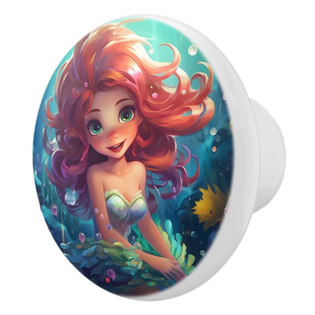 Mermaid  ceramic knob (Right)