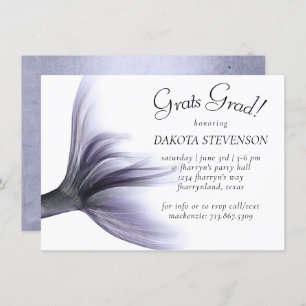 Mermaid Chic Dusty Lavender Purple Graduation Invitation