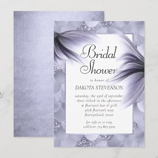 Mermaid Chic | Dusty Lavender Purple Shower Invitation (Front/Back)