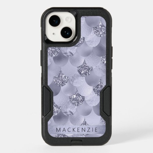 Mermaid Chic Scales  Dusty Lavender Purple Custom OtterBox iPhone 14 Case