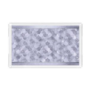 Mermaid Chic Scales   Dusty Lavender Purple Luster Acrylic Tray