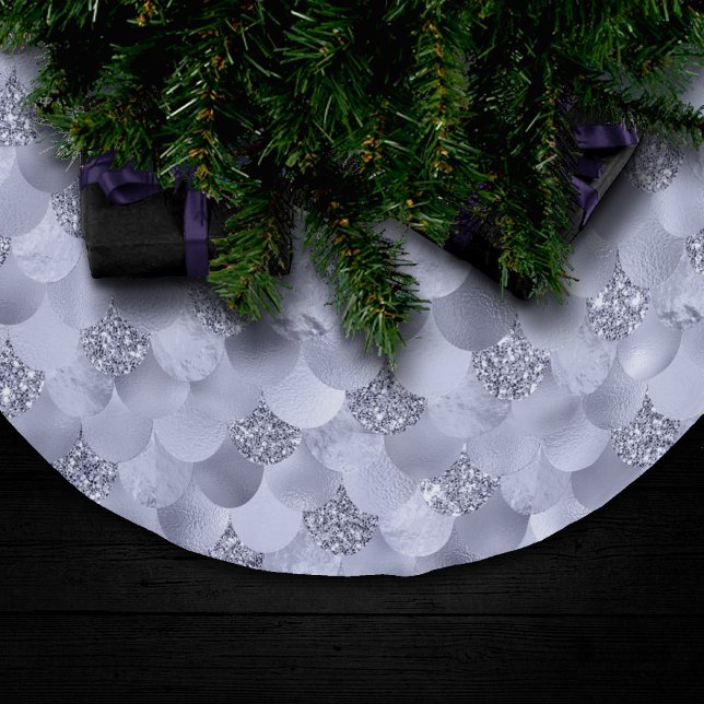 Mermaid Chic Scales | Dusty Lavender Purple Luster Brushed Polyester Tree Skirt (Creator Uploaded)