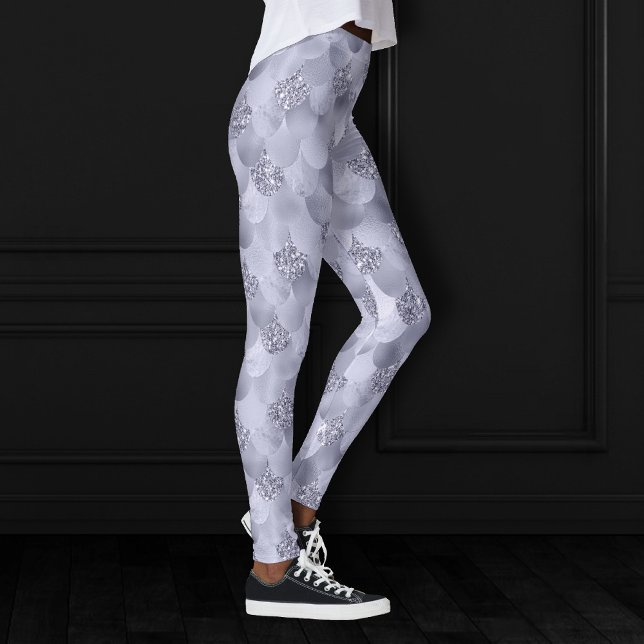 Mermaid Chic Scales | Dusty Lavender Purple Luster Leggings (Creator Uploaded)