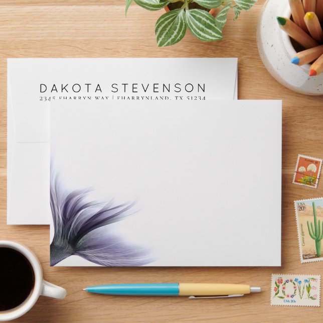 Mermaid Chic Tail | Dusty Lavender Purple Address Envelope (Desk)