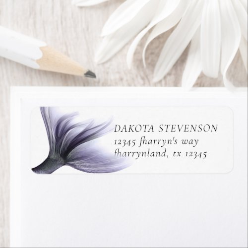 Mermaid Chic Tail  Dusty Lavender Purple Address Label