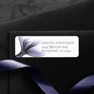 Mermaid Chic Tail Dusty Lavender Purple Address Label