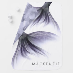 Mermaid Chic Tail   Dusty Lavender Purple Custom Baby Blanket