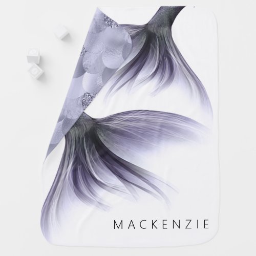 Mermaid Chic Tail  Dusty Lavender Purple Custom Baby Blanket