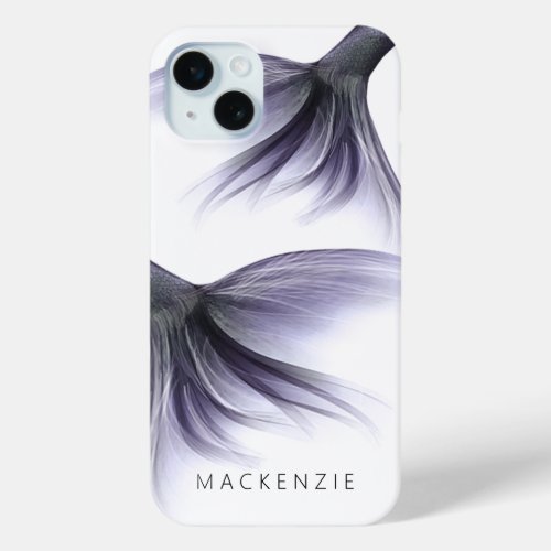 Mermaid Chic Tail  Dusty Lavender Purple Custom iPhone 15 Plus Case
