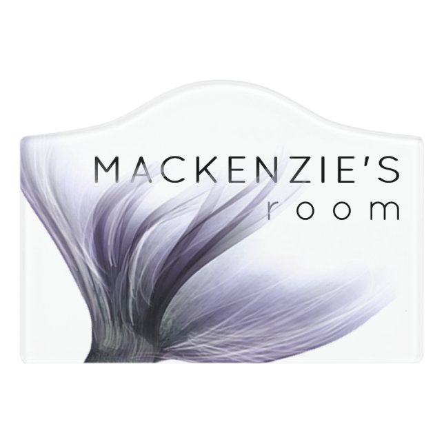 Mermaid Chic Tail | Dusty Lavender Purple Custom Door Sign (Small Crest Front)