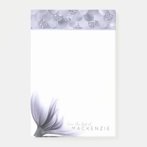 Mermaid Chic Tail  Dusty Lavender Purple Custom Post_it Notes