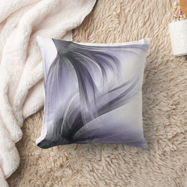 Mermaid Chic Tail | Dusty Lavender Purple Sheen Throw Pillow (Blanket)