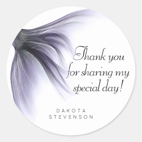Mermaid Chic Tail  Lavender Purple Thank You Classic Round Sticker