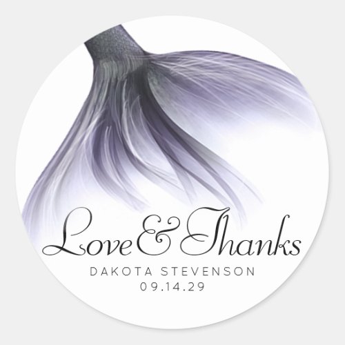 Mermaid Chic Tail  Lavender Purple Thank You Classic Round Sticker