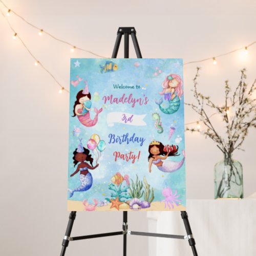 Mermaid Childrens Birthday Welcome Sign