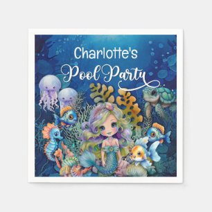 Mermaid Children's Pool Party Napkins